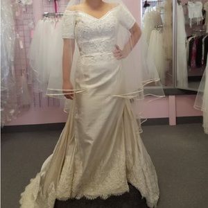 Vintage, hand-beaded wedding dress.